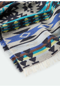 Codello scarf with Woven Ethno-Norwegian Pattern Blue