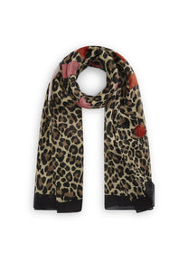 Codello Scarf with Leo Pattern and 'SOWHAT' Statement in Camel