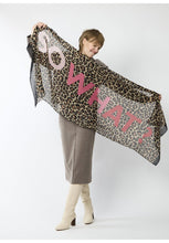 Load image into Gallery viewer, Codello Scarf with Leo Pattern and &#39;SOWHAT&#39; Statement in Camel
