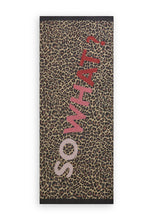 Load image into Gallery viewer, Codello Scarf with Leo Pattern and &#39;SOWHAT&#39; Statement in Camel
