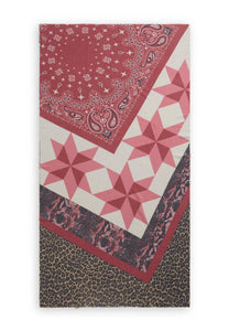 Codello Scarf with Printed Mixed Pattern in Red