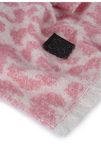 Codello Warm XL Scarf in a Leopard Check Mix in Pink