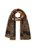 Load image into Gallery viewer, Codello Scarf with Leopard Pattern and XL Tiger in Camel
