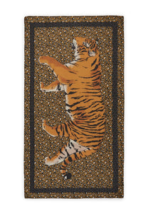 Codello Scarf with Leopard Pattern and XL Tiger in Camel