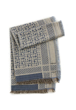 Load image into Gallery viewer, Codello Jacquard Scarf with Woven Bauhaus Pattern in Blue
