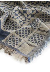 Codello Jacquard Scarf with Woven Bauhaus Pattern in Blue