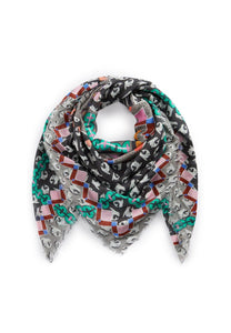 Codello Scarf with Striking Seal Motif in Grey