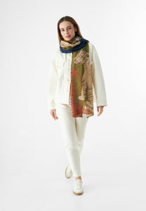 Codello Animal Motifs Scarf in Green