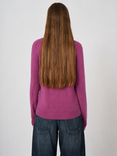 Load image into Gallery viewer, Repeat 100% Cashmere Fine-Knit Cardigan in Grape
