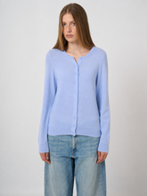 Load image into Gallery viewer, Repeat 100% Cashmere Fine-Knit Cardigan in Dust

