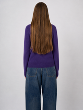 Load image into Gallery viewer, Repeat Lightweight Organic Cashmere C-Neck in Purple
