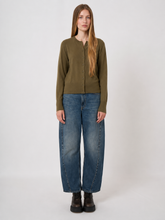 Load image into Gallery viewer, Repeat Fine-Knit Organic Cashmere Cardigan in Olive
