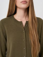 Load image into Gallery viewer, Repeat Fine-Knit Organic Cashmere Cardigan in Olive
