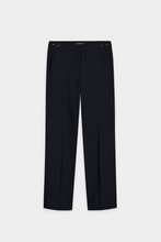 Load image into Gallery viewer, Luisa Cerano Stretch Pants with Waistband Detail in Winter Navy
