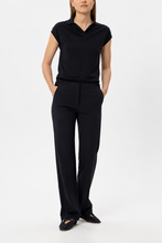 Load image into Gallery viewer, Luisa Cerano Stretch Pants with Waistband Detail in Winter Navy
