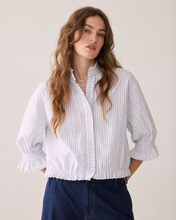 Load image into Gallery viewer, Rich &amp; Royal Striped Blouse with Ruffles
