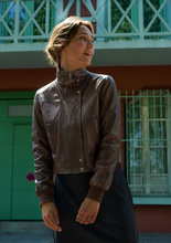 Load image into Gallery viewer, Oakwood Henriette Leather Jacket in Choco
