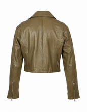 Load image into Gallery viewer, Oakwood Tory Leather Jacket in Kaki Fonce
