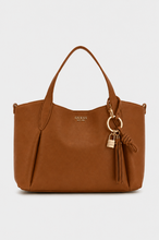 Load image into Gallery viewer, Guess Melody Satchel Shopper in Caramel
