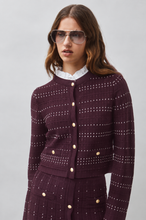 Load image into Gallery viewer, Suncoo Ganeli Knit Cardigan in Prune
