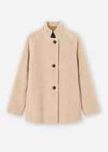 Load image into Gallery viewer, Rosso35 Alpaca caban with raglan sleeves and a stand-up collar in Beige
