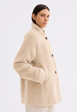 Load image into Gallery viewer, Rosso35 Alpaca caban with raglan sleeves and a stand-up collar in Beige
