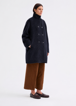 Load image into Gallery viewer, Rosso35 Double-breasted alpaca coat with a high standing collar
