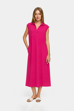 Load image into Gallery viewer, Catnoir Smock Midi Dress in Pink Leave
