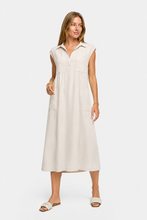 Load image into Gallery viewer, Catnoir Smock Midi Dress in Palm Leaves
