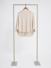 Load image into Gallery viewer, Herzen Knitted Poncho Sweater in Limestone
