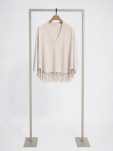 Load image into Gallery viewer, Herzen Knitted Poncho Sweater in Limestone
