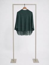 Load image into Gallery viewer, Herzen Knitted Poncho Sweater in Bottle Green

