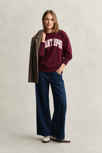 Load image into Gallery viewer, Gant Graphic C-Neck Sweat in Darkened Wine
