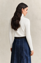 Load image into Gallery viewer, Gant Slim Ribbed Turtleneck in Eggshell
