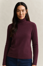 Load image into Gallery viewer, Gant Ribbed Turtleneck in Darkened Wine
