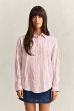 Load image into Gallery viewer, Gant Classic Poplin Striped Shirt in Deep Grape Purple
