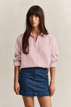 Load image into Gallery viewer, Gant Classic Poplin Striped Shirt in Deep Grape Purple
