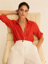 Load image into Gallery viewer, Emme Girello Linen Shirt in Red
