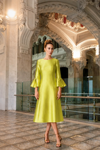 Load image into Gallery viewer, Fely Campo Midi Dress with Puff Sleeves
