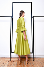 Load image into Gallery viewer, Fely Campo Midi Dress with Puff Sleeves
