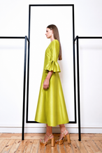 Load image into Gallery viewer, Fely Campo Midi Dress with Puff Sleeves
