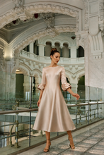 Load image into Gallery viewer, Fely Campo Midi Dress with Puff Sleeves
