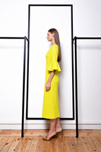 Load image into Gallery viewer, Fely Campo Straight Midi Dress with Sleeve Detail
