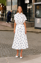 Load image into Gallery viewer, Edeline Lee Cross Skirt in White/Blue
