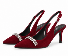 Load image into Gallery viewer, Lodi Nika Sling-Back High Heels in Burgundy

