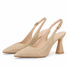 Load image into Gallery viewer, Lodi Sling-Back Court Shoes in Sparkly Gold
