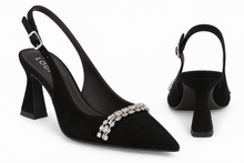 Load image into Gallery viewer, Lodi Nika Sling-Back High Heels in Black
