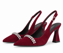 Load image into Gallery viewer, Lodi Nika Sling-Back High Heels in Burgundy
