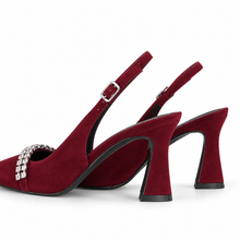 Load image into Gallery viewer, Lodi Nika Sling-Back High Heels in Burgundy
