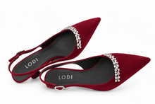 Load image into Gallery viewer, Lodi Nika Sling-Back High Heels in Burgundy
